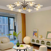 Fransk Ljuskrona Transparent Glas Flerarmad Modern